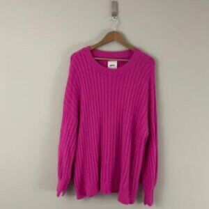 Aerie Buttercream Crew Oversized Sweater in Cosmic Pink Size Medium